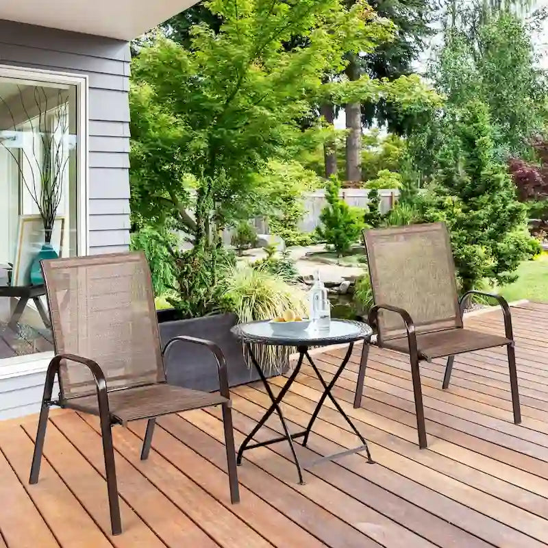 Costway Lot de 4 chaises de jardin et de terrasse avec accoudoirs – Voir détails