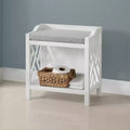 Coventry Bench with Cushion White - Alaterre Furniture: Rectangle Upholstered Wood Frame, Polyester Textile, Spot Clean