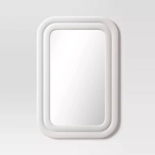 24"x36" Textured Wall Mirror White - Threshold™