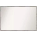 37" x 25" Non-Beveled Shiplap White Narrow Wood Bathroom Wall Mirror - Amanti Art: Modern Rectangle, Includes Mounting Hardware