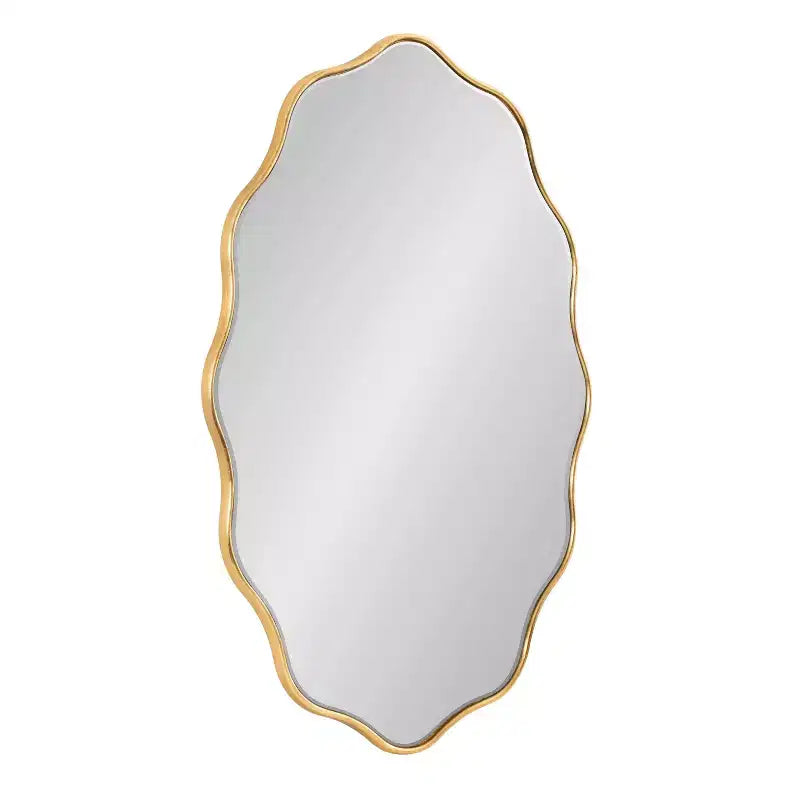 Kate & Laurel All Things Decor 24"x34" Viona Oval Scalloped Mirror Gold