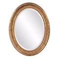 Howard Elliott Oval Wood Framed Nero Wall Mirror Gold: Beveled, Transitional Style, Ready to Hang
