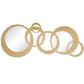 23"x56" Wooden Geometric Circles Wall Mirror Gold - Olivia & May: Contemporary Style, No Assembly Required