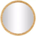 24"x24" Wood Wrapped Wall Mirror with Beaded Frame Brown - Olivia & May