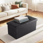 Banc coffre de rangement TUYOHW, banc de bout de lit en cuir synthétique avec siège rembourré en mousse plus épaisse, ottoman pliable pour salon, entrée