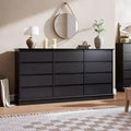 12 Drawer Dressers for Bedroom, Chest of Drawers with Deep Drawers, Large Double Dresser for Closet with Wide Top, Horizontal Wooden Dresser