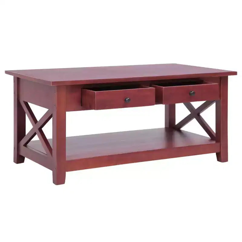 vidaXL Table basse Table d'appoint Table de chevet Salon Canapé Table en bois massif Acajou