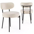 TUYOHW Modern Dining Chair Set of 2 with 4'' Thick Plush Seat,Armless Kitchen Chairs with Backrest & Steel Frame for Dining Room,Kitchen