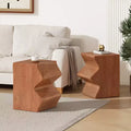 Set of 2 Side Tables, Nesting End Tables & Decorative Garden Stool, MGO Patio Side Table Accent Table, Indoor/Outdoor - ModernLuxe