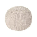TUYOHW Round Knitted Cotton Pouf,20W x 13H Footrest Ottoman for Living Room,Accent Pouf with 200lbs Capacity,Home Decor