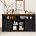 GDFStudio Vicky 59.3 Farmhouse Sideboard with Sliding Barn Door and Mesh Panels