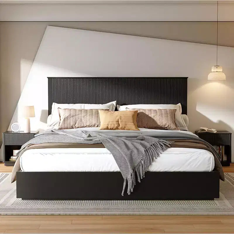 Christopher Knight Home Noriko Modern Wooden Bed Frame with Slat Headboard