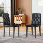 TUYOHW Chaises de salle à manger sans accoudoirs, Chaises de cuisine rembourrées en similicuir avec pieds antidérapants réglables, Chaises de salle à manger en métal