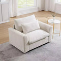 Canapé simple profond en velours côtelé de 130 cm TUYOHW avec oreiller de soutien lombaire pour salon, bureau, appartement
