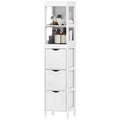 Slim Bathroom Storage Cabinet with 3 Drawers - Narrow Floor Cabinet for Small Spaces, White