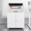 Metal Filing Cabinet with Wheels and Adjustable Storage Shelf - 2-Drawer Mobile Printer Stand for Home, Apartment or Dormitory