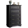 BALHAM TRADE-Tall Wood Dresser with 5 Drawers for Bedroom Chest of Drawers with Roman Metal Handle
