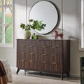 BALHAM TRADE-Curved Profile Fluted 9 Drawer Dresser 54 Tall Modern Chest Wood Organizer