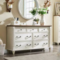 BALHAM TRADE-Farmhouse 7 Drawers Dresser Chests 4 Solid Wood Feet for Bedroom, Living Room