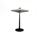 VIYET 24 Square End Table - Black MDF, Metal Legs, Gold Accents,Multi-Functional Desk for Living Room/Lounge Area