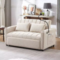 GDFStudio Christy 55.9 Convertible Sofa Bed Loveseat with USB Ports and Cup Holders