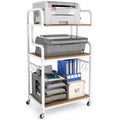 Costway 3-Tier Rolling Printer Stand Home Office Large Printer Cart w/ Storage Shelves