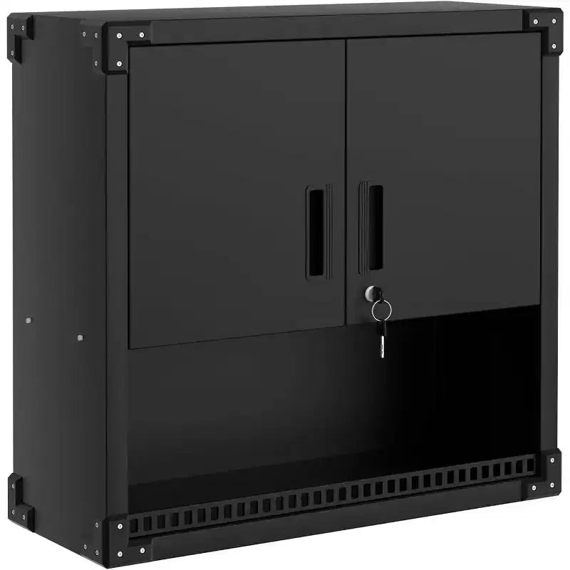 Heavy-Duty Floating Garage Wall Cabinet with Lock & Adjustable Shelves - 30.3 Steel Storage Organizer for Workshop, Warehouse, Kitchen & Home