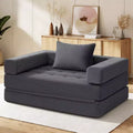 WARMOUNTS Foldable Sofa Bed with Adjustable Backrest & Armrest, Convertible Full Size Sleeper Sofa for Living Room & Office