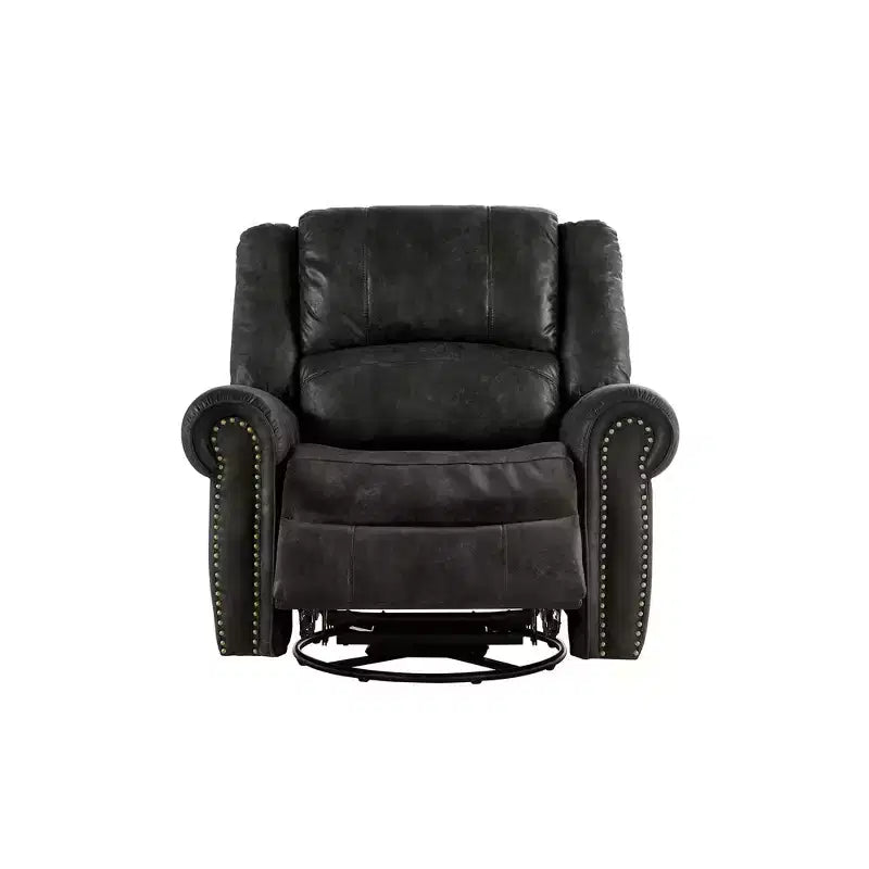 Wayne Microfiber Nailhead Swivel Glider Recliner - iNSPIRE Q