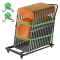 Folding Chair Rack, 300 LBS Capacity, L-Shape Vertical Folding Chair Cart for 25 Chairs, Metal Chair Storage Dolly for Large Business Gatherings