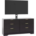 47 Fluted TV Stand - Wood Entertainment Center with 6 Drawers, Modern Media Console for 3285 Inch TVs Living Room Furniture