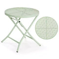 Karl Home 18 inch Green Sunflower Metal Folding Side Table