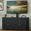 Wood TV Stand with Mount, Entertainment Center with 6 Fabric Drawers, Corner Media Console for 3285 Inch TVs
