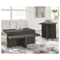 Signature Design by Ashley Zendex Occasional Table Set, Coffee Table and End Table, Dark Brown Wood Grain