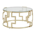 Sparkler Clear Glass Coffee Table - Matte Gold/Clear - iNSPIRE Q