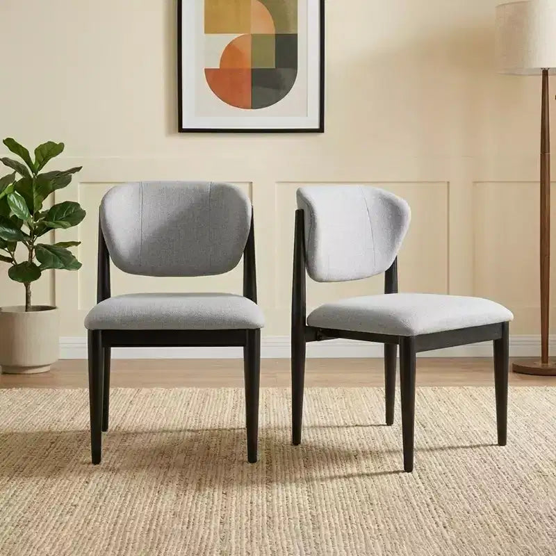 Dovelina Set of 2 Modern Upholstered Dining Chair with Solid Wood Legs Side Chair for Kitchen Dining Room Living Room
