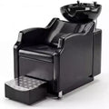 Shampoo Bowl and Chair Set, 450 LBS Capacity Hair Washing Station, Ceramic Shampoo Bowl Sink Chair with Footrest