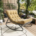 Oversized Rocking Chair, Heavy Duty Metal Frame, 400 LBS Capacity, Comfortable Lounge Rocker, for Porch, Garden, Living Room