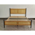 Woven rattan iron bed