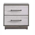 Passion Furniture Aberdeen Gray and Oak 2-Drawer 24 in. W Nightstand