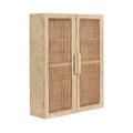 Kate and Laurel Ori Rattan 2-Door Wall Cabinet, 22x28 Natural