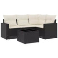 vidaXL Outdoor Sofa Set Solid Acacia Wood and Polyester Natural