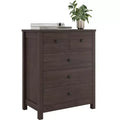 Drawer Chest Dresser, 5-Drawer Wood Nightstand, Storage Organizer for Bedroom & Living Room, 29''L15.5''W37.3''H