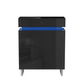Karl Home 30.7 W High Gloss PET 2 Drawer 2 Door Shoe Cabinet with Light