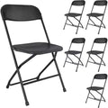 Plastic Folding Chair, Portable Stackable Seat with Steel Frame, 350lb Capacity for Indoor Outdoor Office Wedding Party Kitchen Dining