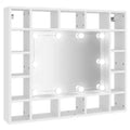 vidaXL Mirror Cabinet White Engineered wood Wall mounting Mirror Cabinet