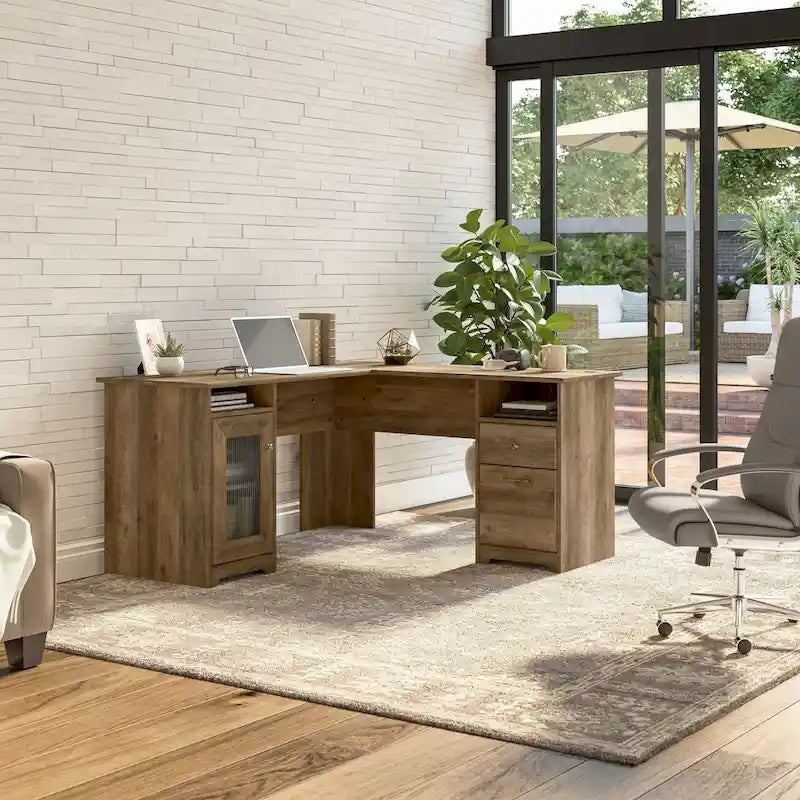 Cabot 60W L Shaped Computer Desk with Storage by 