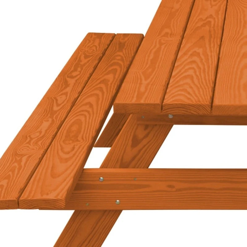 Table de pique-nique extérieure HomeRoots 94 en bois massif de séquoia avec trou pour parasol