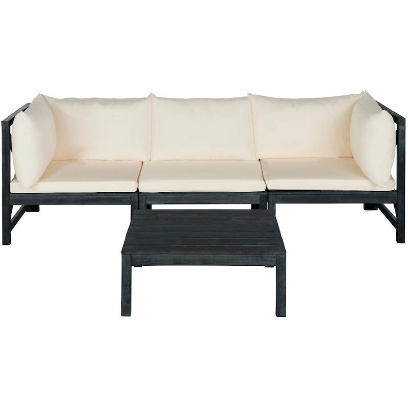 SAFAVIEH Outdoor Living Lynwood Dark Slate Grey/Taupe Sectional - 27W x 27D x 27H