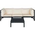SAFAVIEH Outdoor Living Lynwood Dark Slate Grey/Taupe Sectional - 27W x 27D x 27H